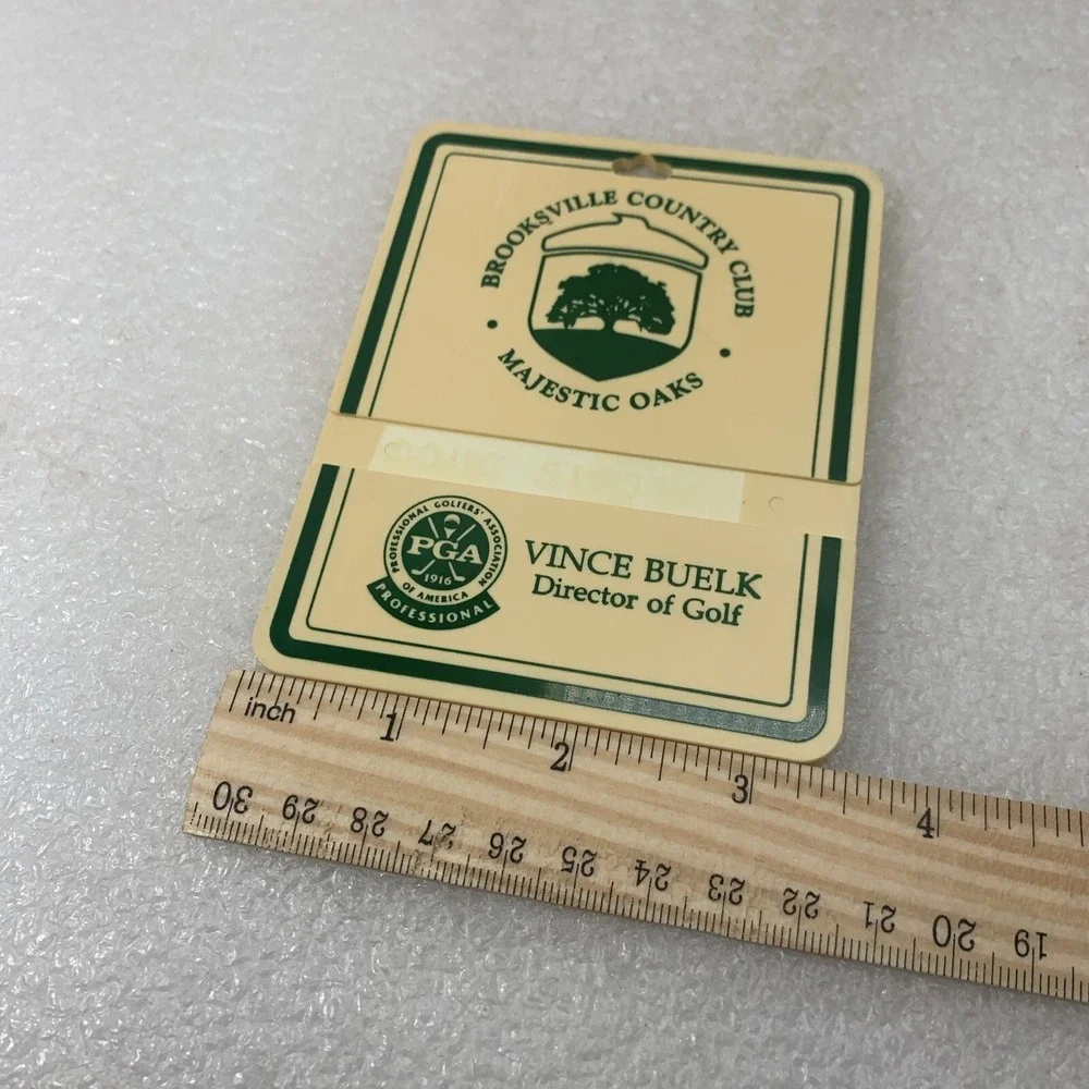 Brooksville Country Club Golf Bag Luggage Tag Majestic Oaks Florida PGA, Vintage